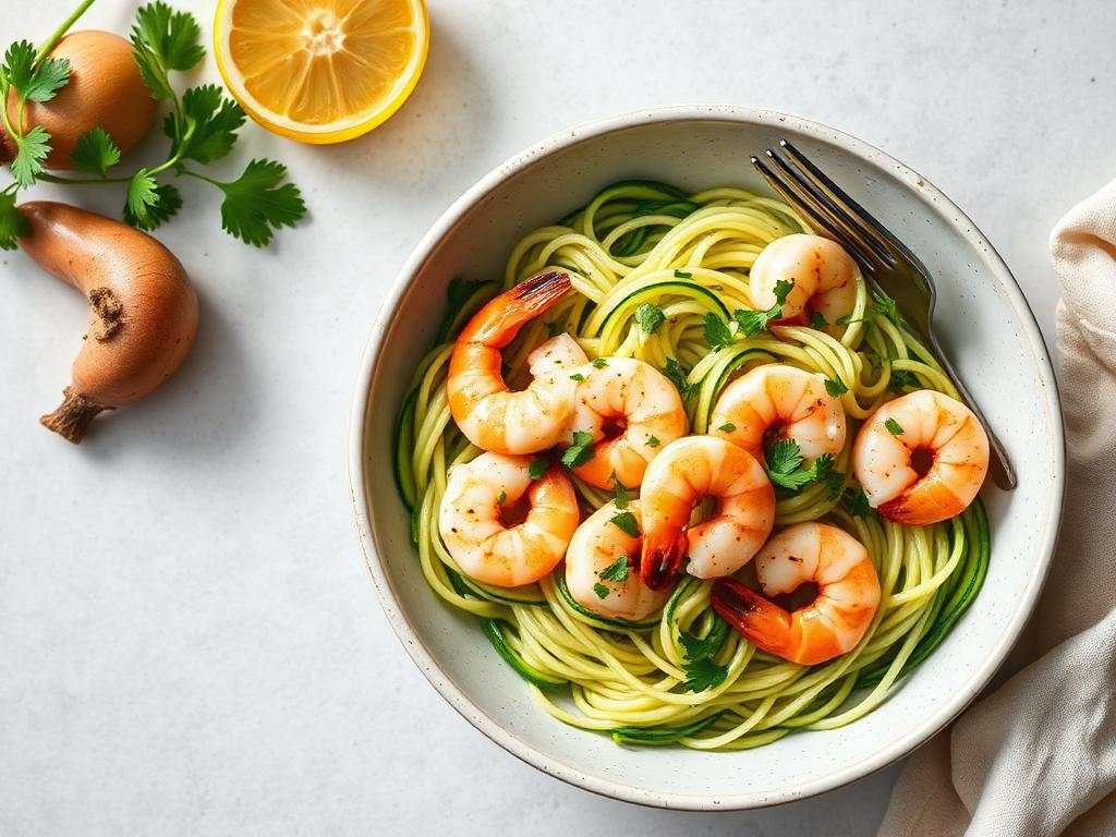 Halal Low Carb Shrimp Zucchini Noodles Recipe