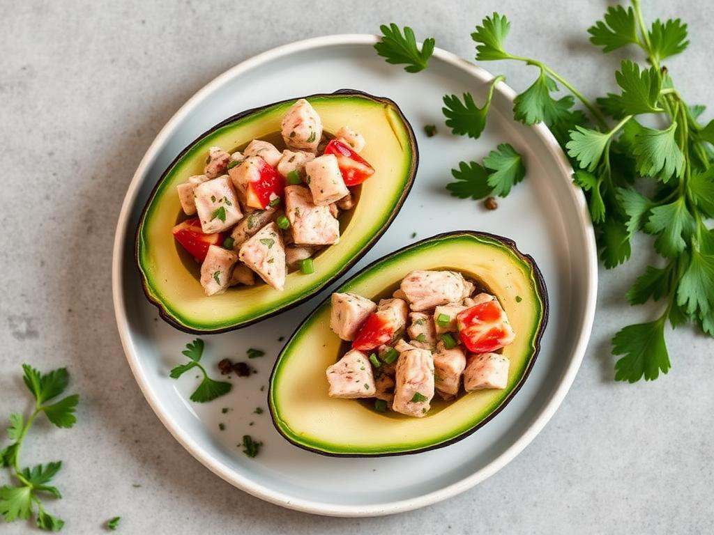 Halal Low Carb Tuna Salad Stuffed Avocado Recipe