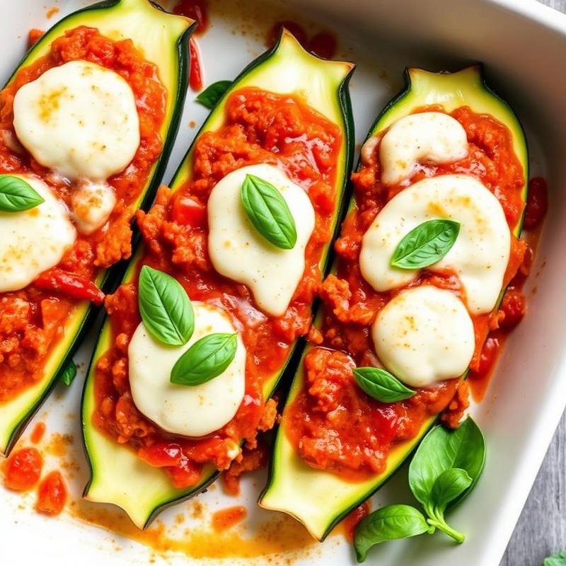 Halal Low Carb Turkey Zucchini Boats Recipe