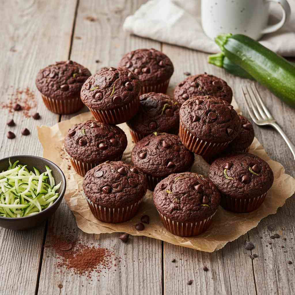 Halal Low Carb Zucchini Chocolate Muffins Recipe