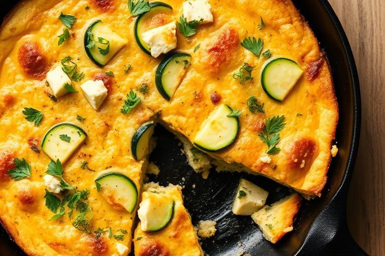 Halal Low Carb Zucchini Feta Frittata Recipe (Baked)