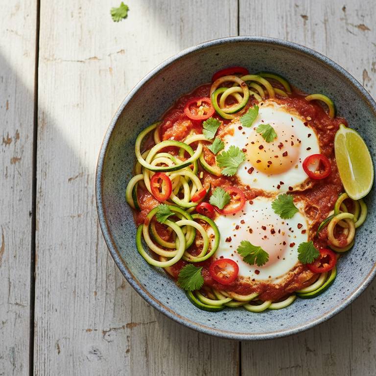 Halal Low Carb Zucchini Noodle Shakshuka Recipe