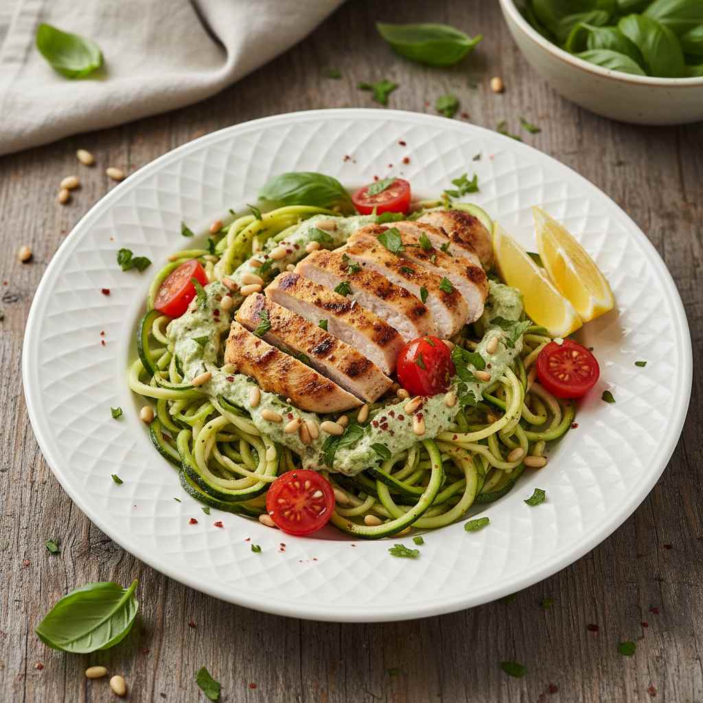 Halal Low Carb Zucchini Noodles Chicken Recipe
