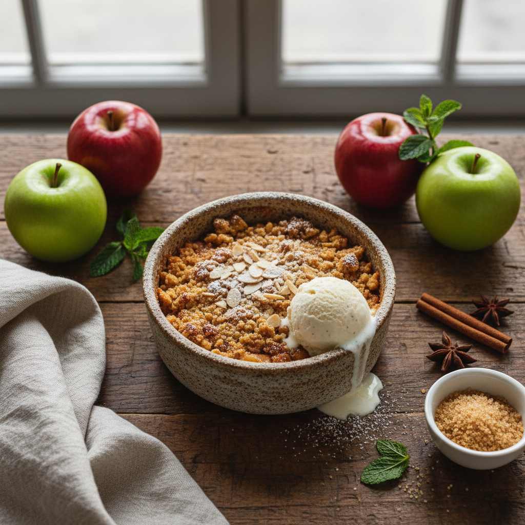Halal Low Sugar Baked Apple Cinnamon Crisp Recipe