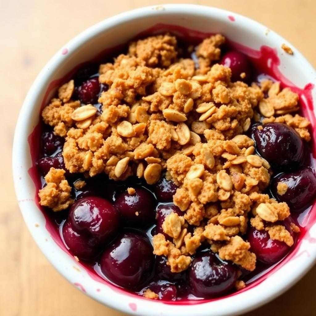 Halal Low Sugar Baked Cherry Crisp Recipe