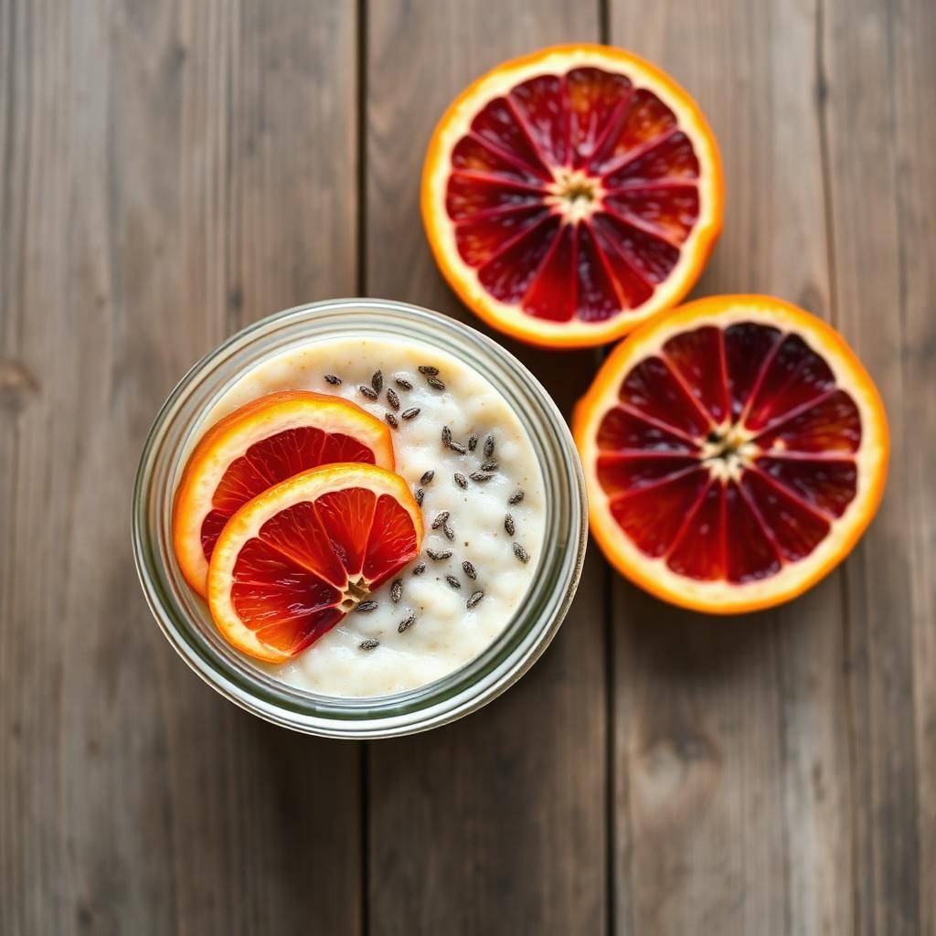 Halal Low Sugar Blood Orange Overnight Oats Recipe