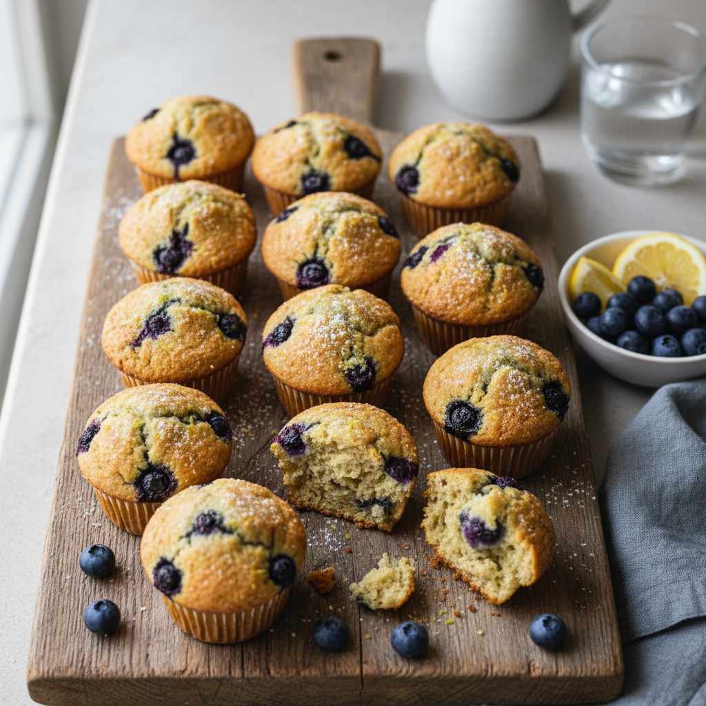 Halal Low Sugar Blueberry Lemon Muffins Recipe