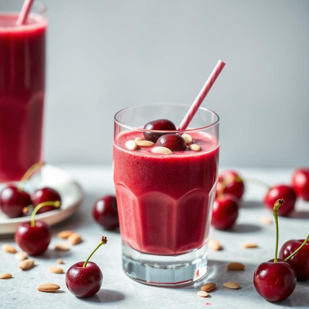 Halal Low Sugar Cherry Almond Smoothie Recipe