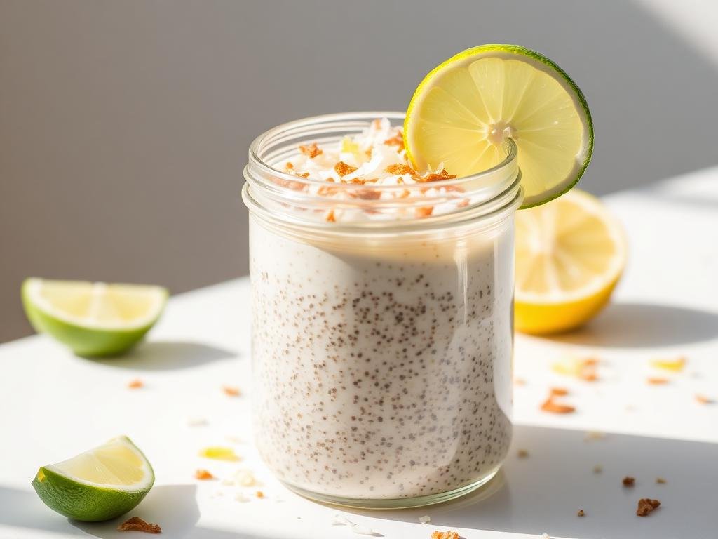 Halal Low Sugar Coconut Lime Chia Pudding Recipe