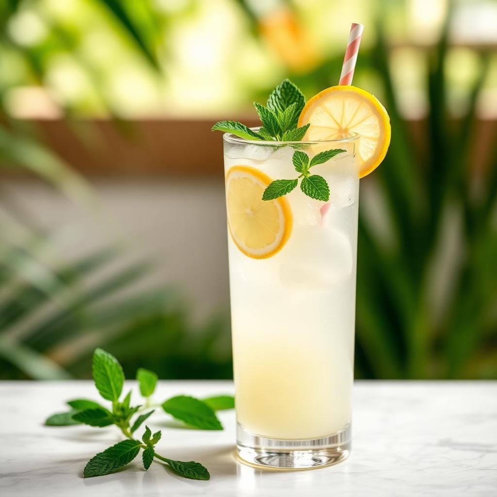Halal Low Sugar Lemon Mint Coconut Water Recipe