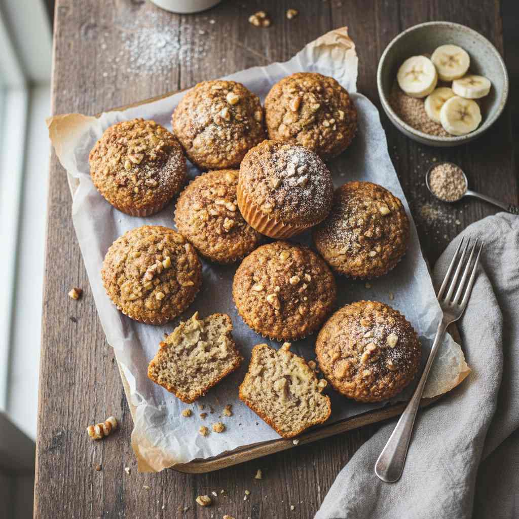 Halal Low Sugar Oat Bran Banana Muffins Recipe