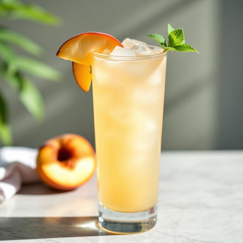 Halal Low Sugar Peach Coconut Water Refresher Recipe