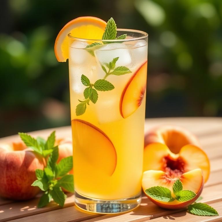 Halal Low Sugar Peach Mint Lemonade Recipe