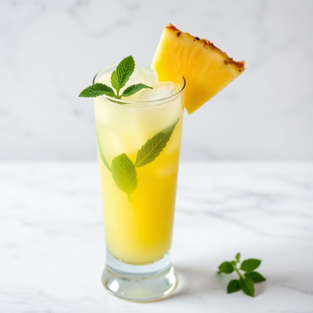 Halal Low Sugar Pineapple Mint Mocktail Recipe