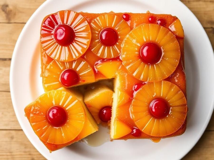 Halal Low Sugar Pineapple Upside Down Breakfast Cake Recipe