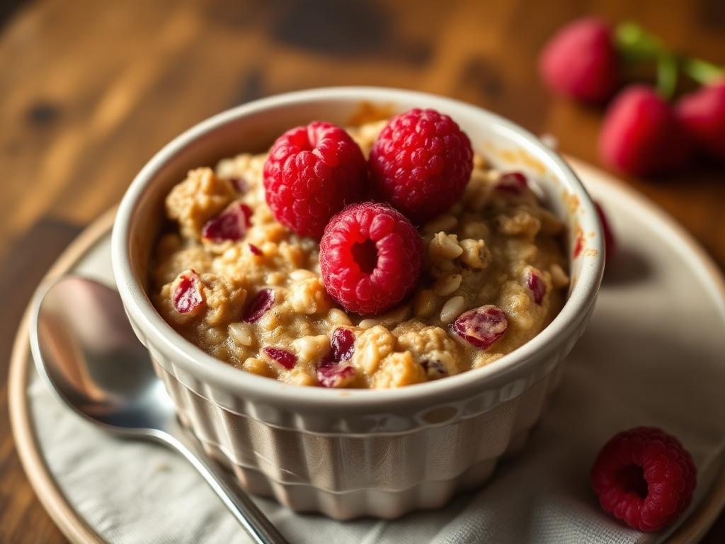 Halal Low Sugar Raspberry Baked Oats Recipe
