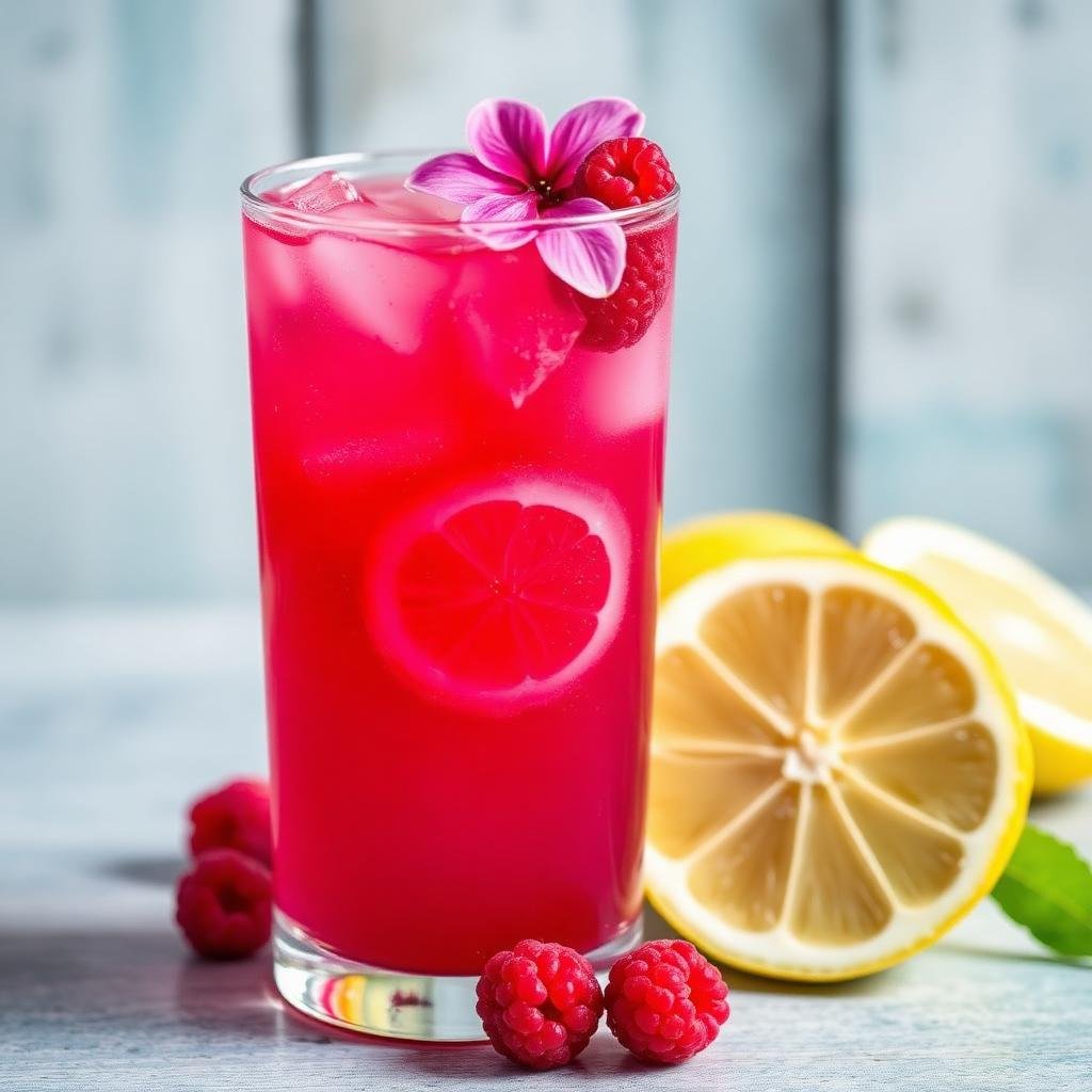 Halal Low Sugar Raspberry Hibiscus Lemonade Recipe