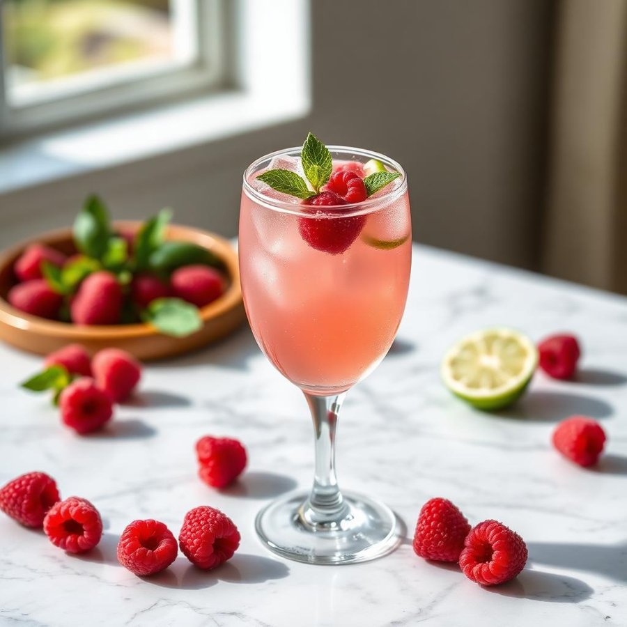 Halal Low Sugar Raspberry Lime Mocktail Recipe