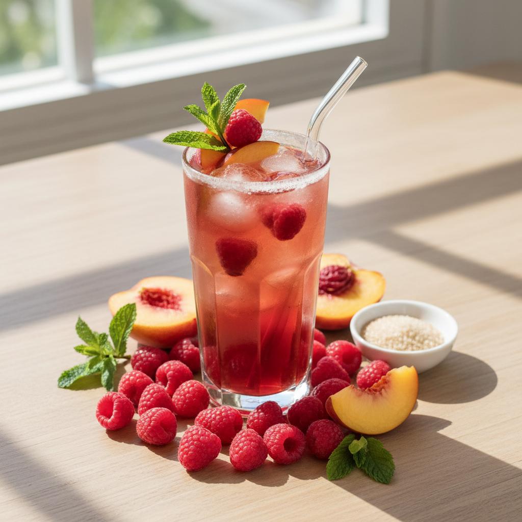 Halal Low Sugar Raspberry Peach Iced Tea