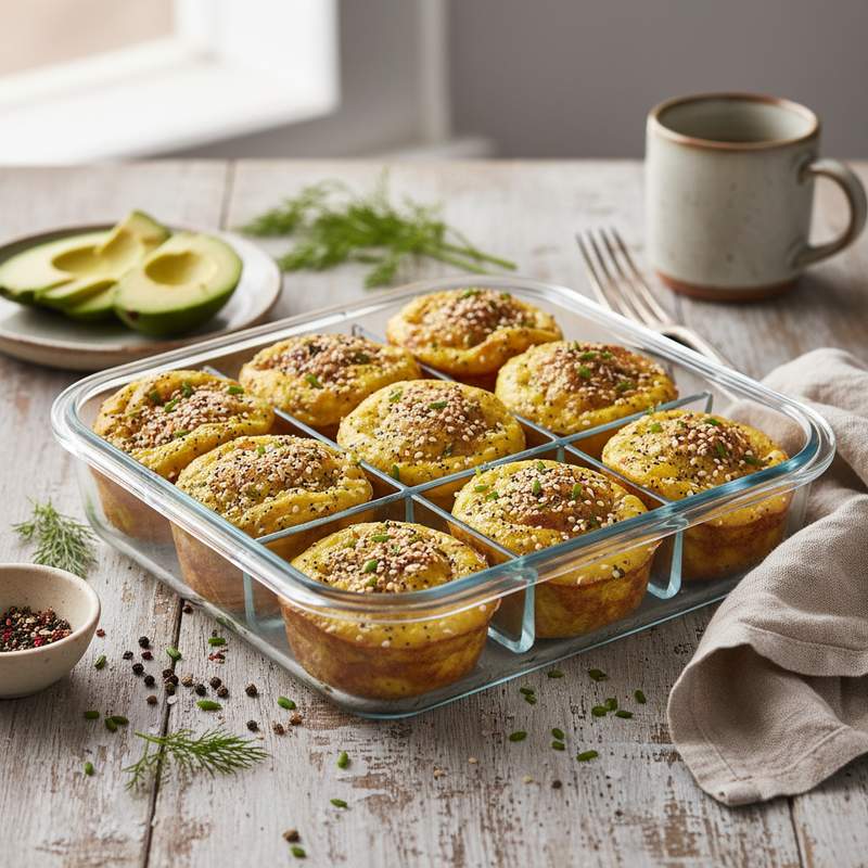 Halal Meal Prep Everything Bagel Breakfast Muffins Recipe