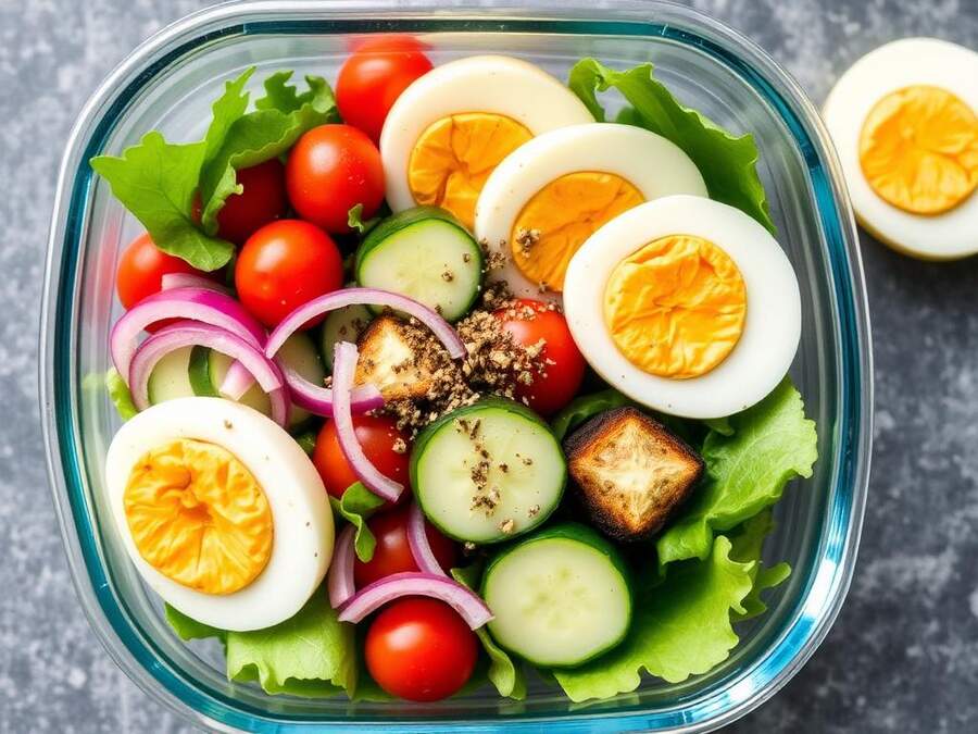 Halal Meal Prep Everything Bagel Breakfast Salad Recipe