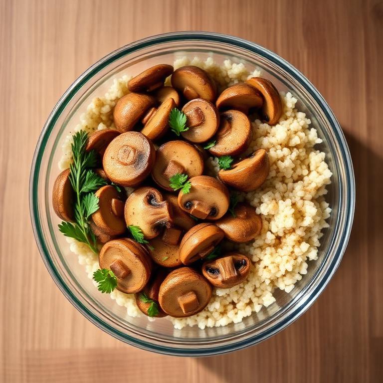 Halal Meal Prep High Protein Mushroom Quinoa Bowl