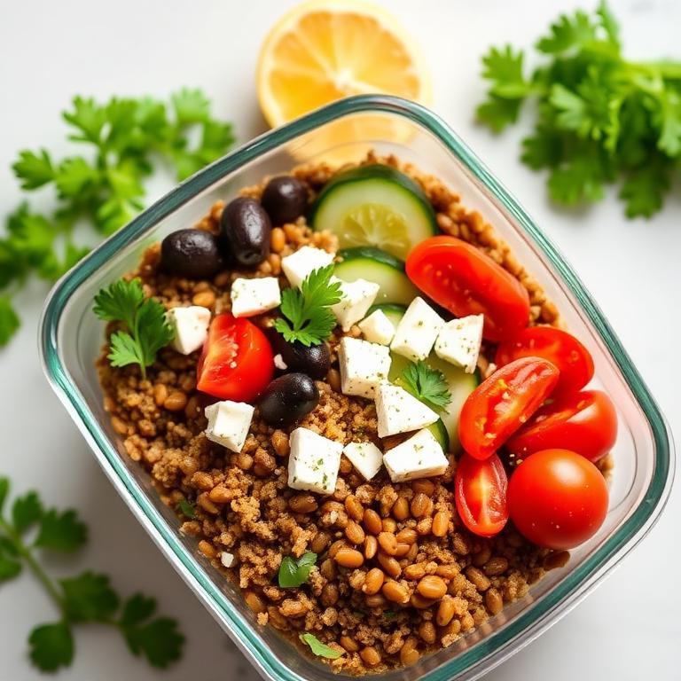 Halal Meal Prep Lentil Grain Bowl (Mediterranean Healthy)