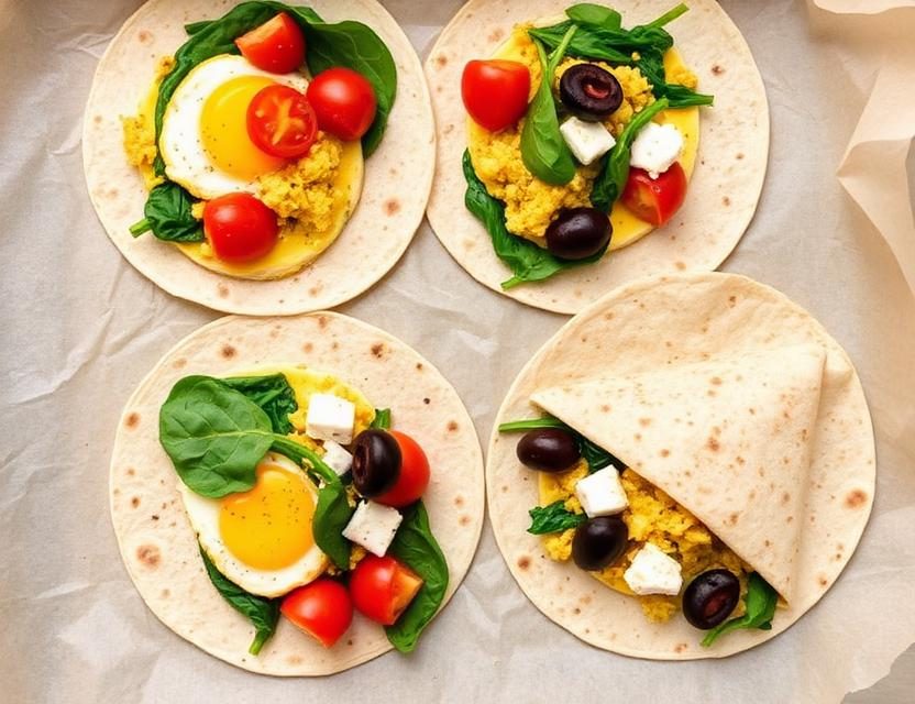 Halal Meal Prep Mediterranean Breakfast Wraps Recipe