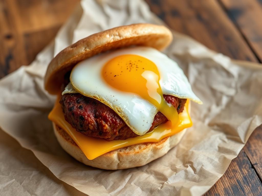 Halal Meal Prep Sausage Egg and Cheese Breakfast Sandwich Recipe