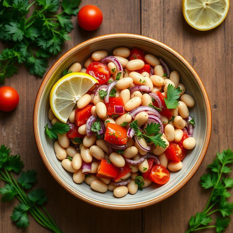 Halal Meal Prep Turkish White Bean Salad (Protein Packed)