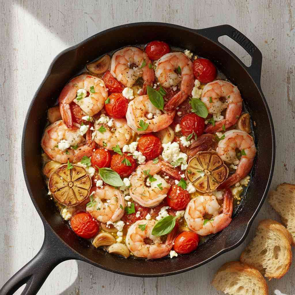 Halal Mediterranean Baked Shrimp