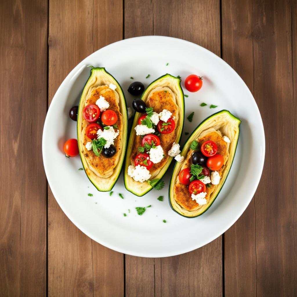 Halal Mediterranean Chicken Zucchini Boats Recipe