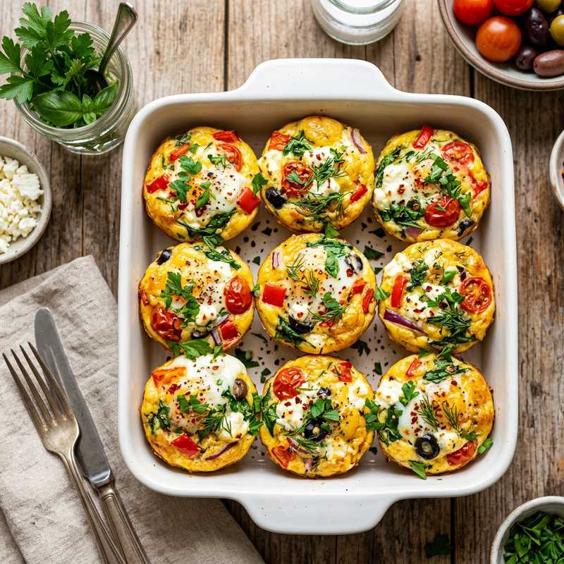 Halal Meal Prep Mediterranean Egg Muffins Recipe