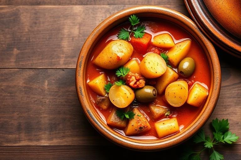 Halal Mediterranean Potato and Olive Stew Recipe Moroccan Inspired