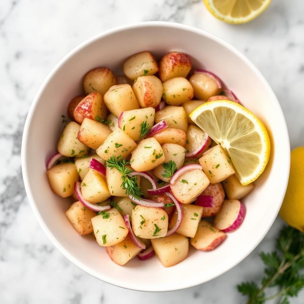Halal Mediterranean Potato Salad Recipe (No Mayo)