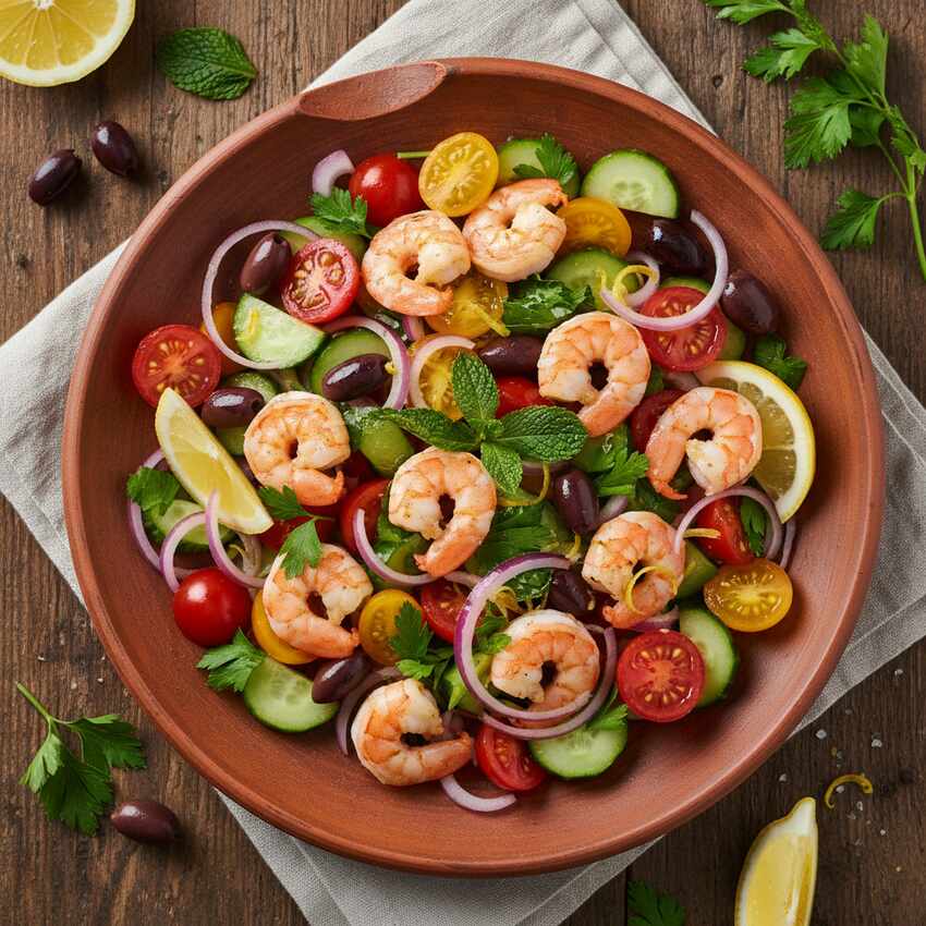 Halal Mediterranean Shrimp Salad