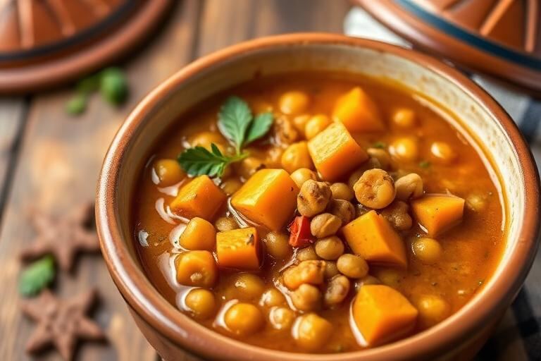 Halal Moroccan Chickpea and Butternut Squash Stew