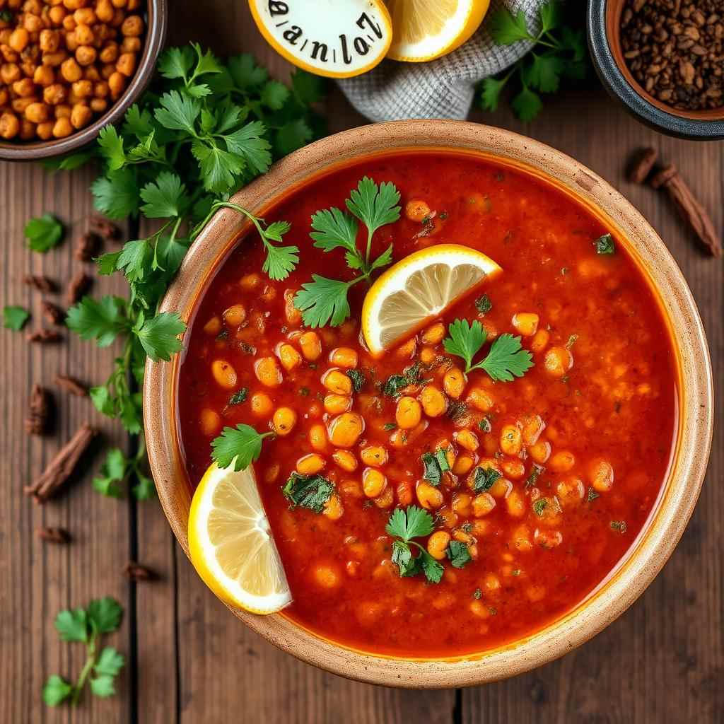 Halal Moroccan Harira Vegetarian Version