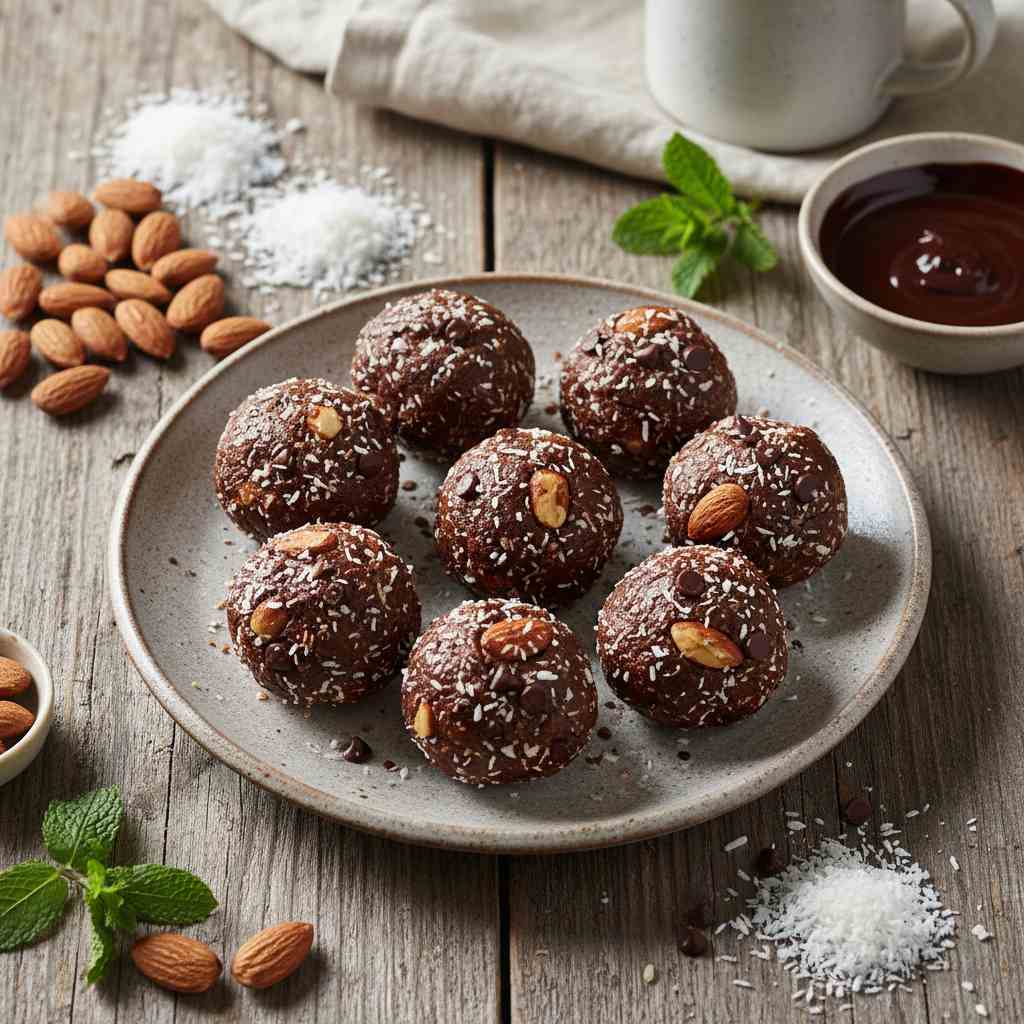 Halal No Bake Almond Joy Protein Balls Recipe