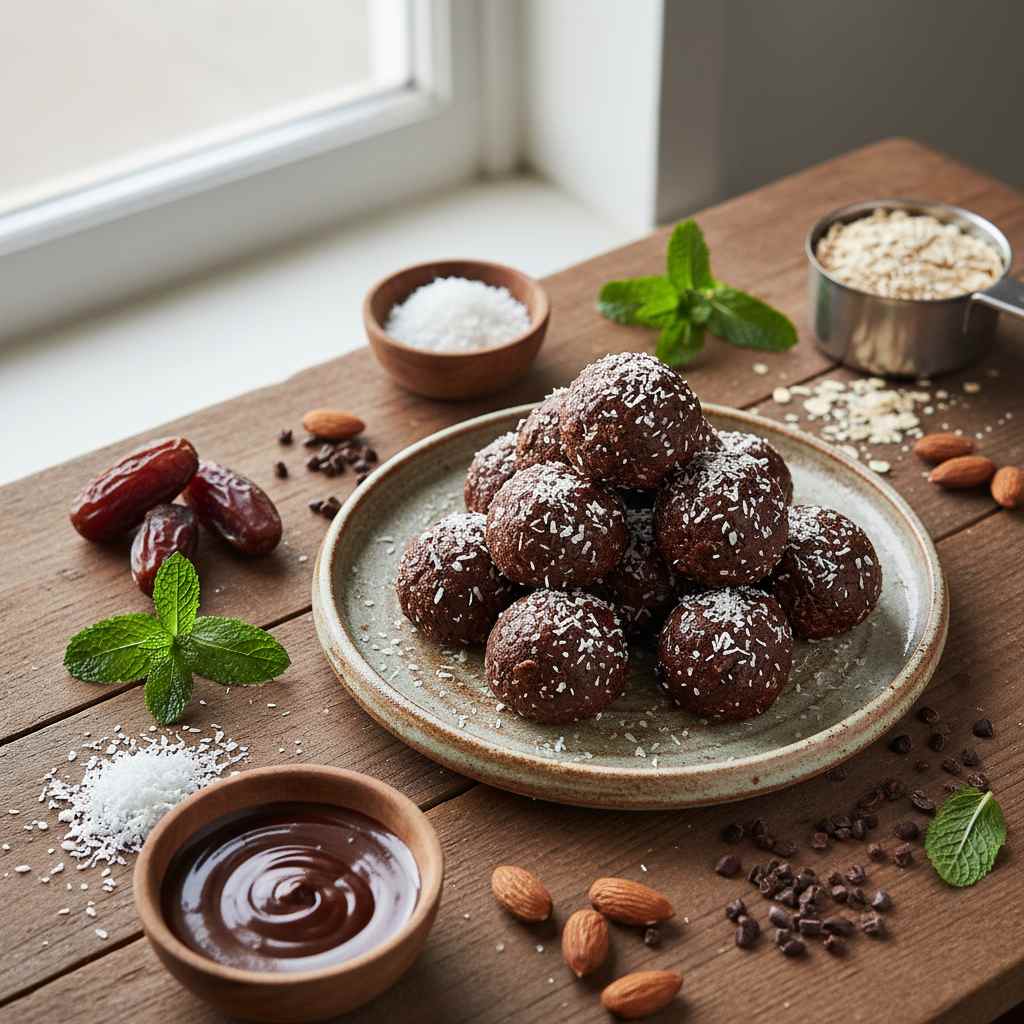 Halal No Bake Chocolate Coconut Energy Bites Recipe