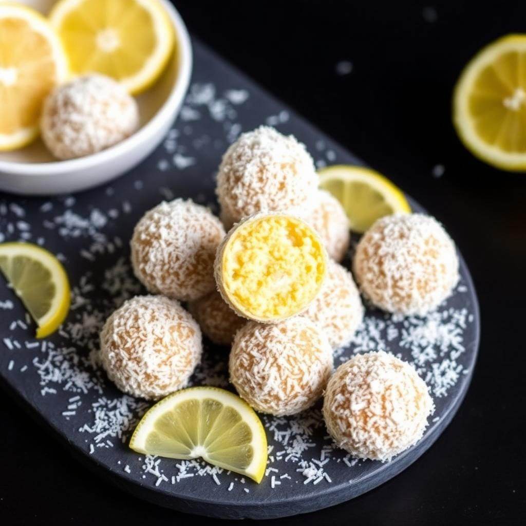 Halal No Bake Lemon Coconut Energy Balls Recipe