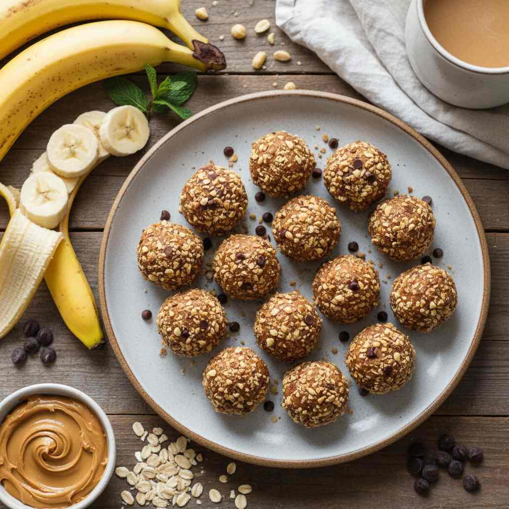 Halal No Bake Peanut Butter Banana Bites Recipe