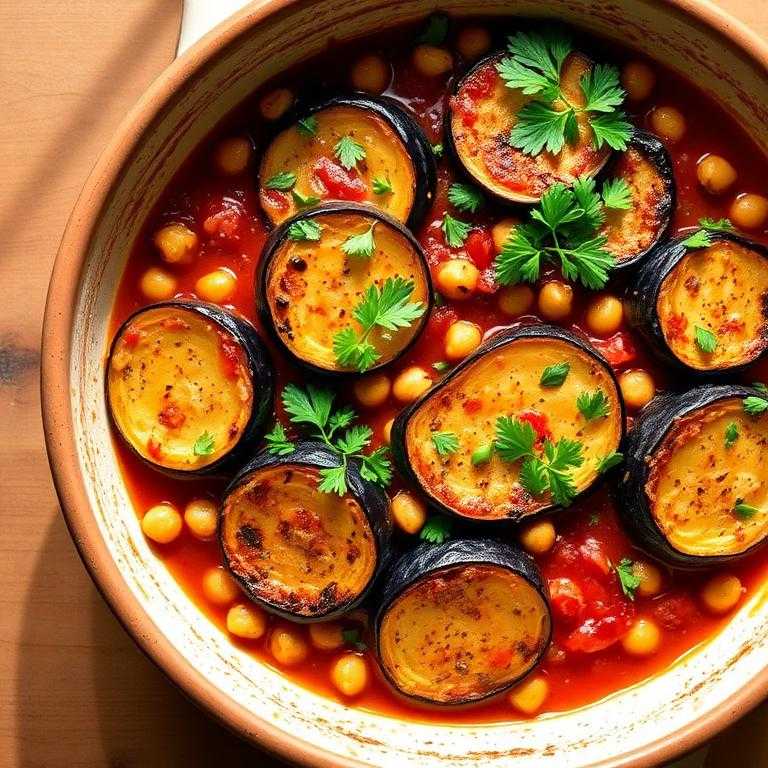 Halal One Pan Eggplant Tomato Chickpea Bake (Mediterranean)