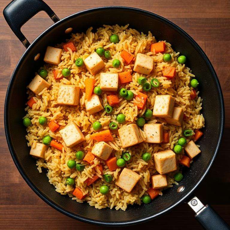 Halal One Pot Tofu Vegetable Fried Rice (Healthy)
