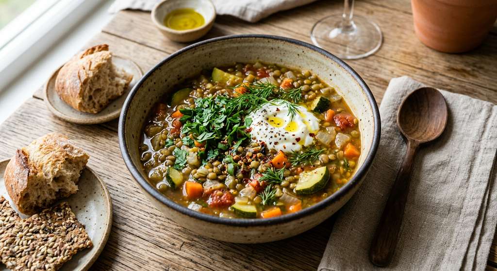 Halal One Pot Zucchini Lentil Soup (Healthy Gluten Free)