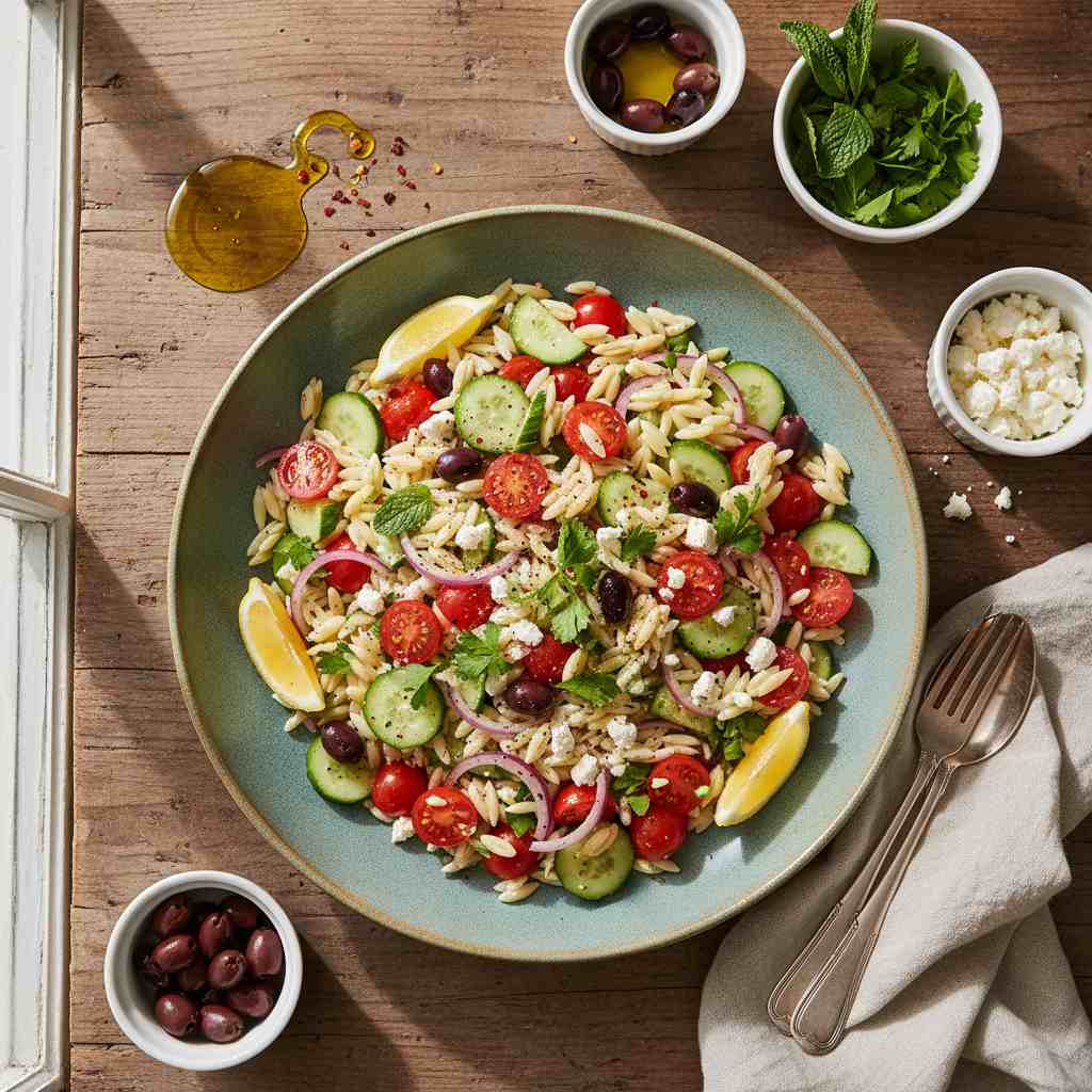 Halal Orzo Salad Recipe Cold Healthy Easy