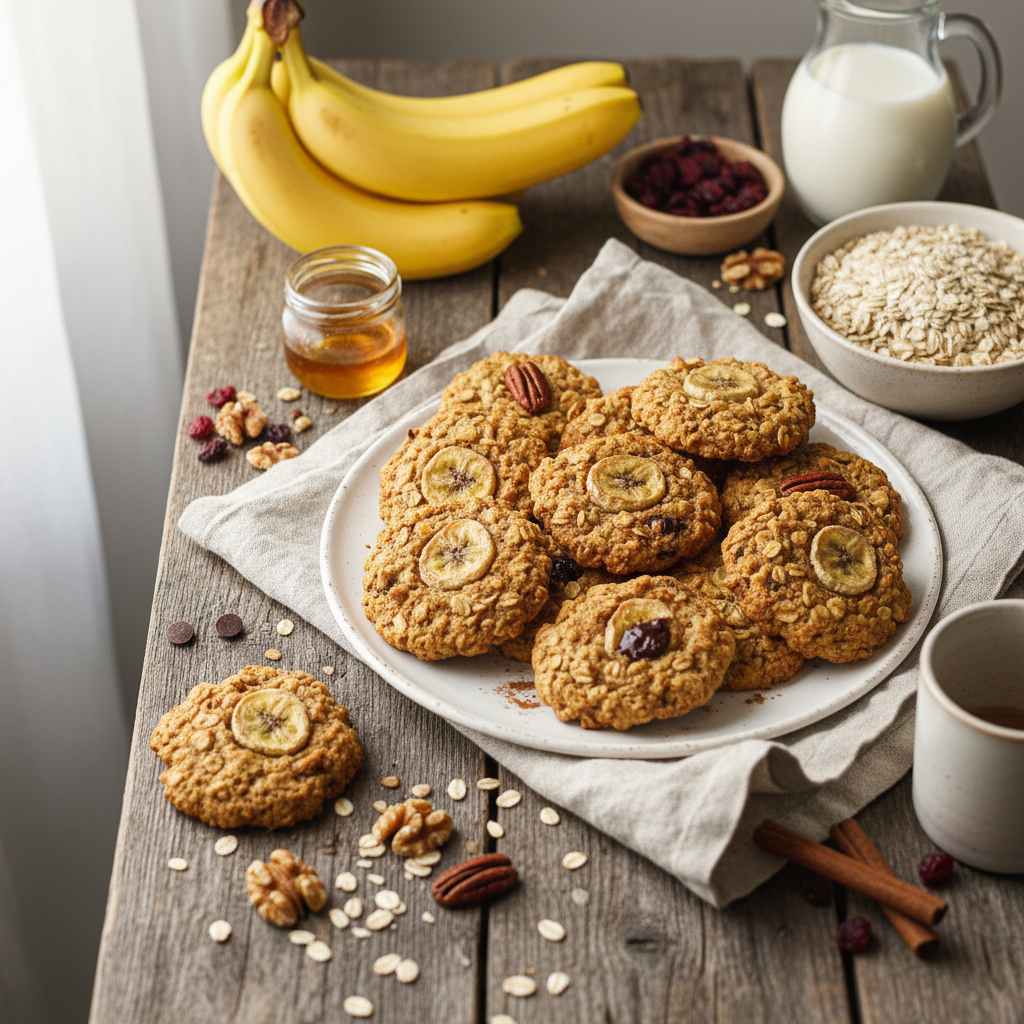 Halal Oven Baked Banana Oat Cookies Recipe (Healthy) Recipe