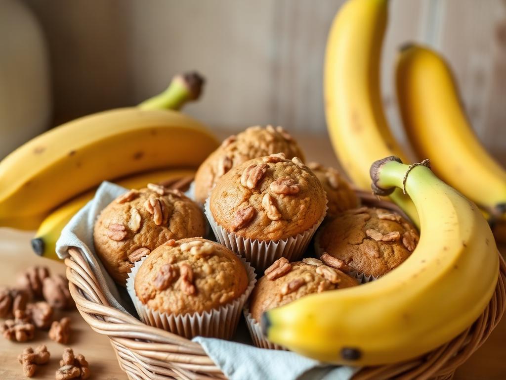 Halal Oven Baked Banana Walnut Protein Muffins Recipe