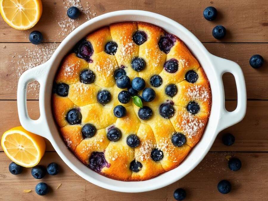 Halal Oven Baked Blueberry Lemon Ricotta Bake Recipe