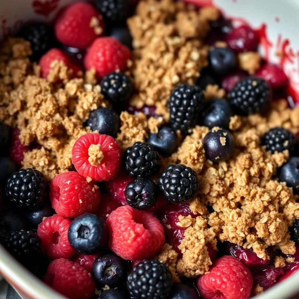 Halal Oven Baked Mixed Berry Protein Crisp Recipe